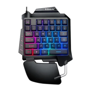 One Hand Game Mechanical Keyboard USB Wired Gaming Portable Ergonomic LED Backlight Mini PC Keyboard For Laptop Desktop Pc